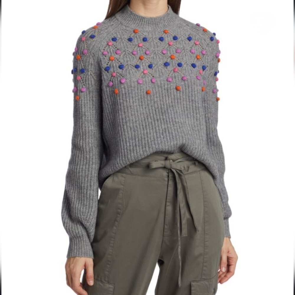 NWOT 27 Miles Malibu, Deanaa Popcorn Sweater, Size S, Heather Grey. - Picture 1 of 7